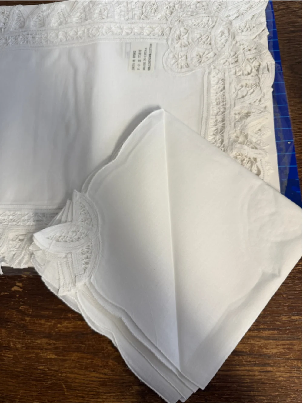 Vintage Battenberg Lace Placemats Napkins Set 8 Pc White Cotton NOS Sealed Tradi
